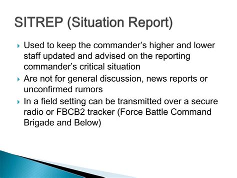 what is an army sitrep